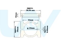 Boom Clamp 25mm, Nylon Reinforced with Carbon Fiber, Set -Black Boom Clamp 25mm, Nylon Reinforced with Carbon Fiber, Set -Black