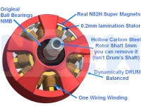NEM Brushless Motor 2205-2300KV -N52H magnets -Hollow saft