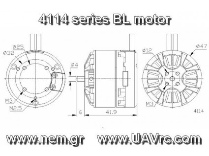 Brushless Motor 4114-390KV built-in ESC 40A Opto BL-Heli