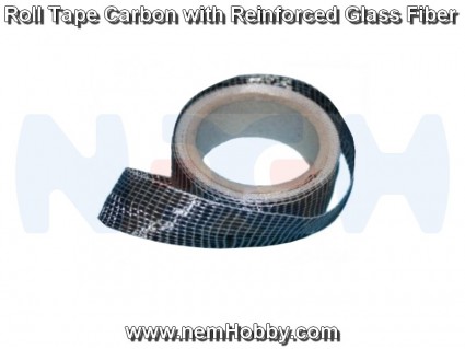 Roll Carbon Tape Reinforced with GLass Fiber 125g/m2 -x1 meter  Roll Carbon Tape Reinforced with GLass Fiber 125g/m2 -x1 meter