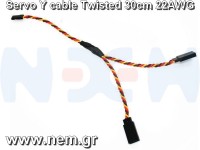 Servo Extension Y-Harness Twisted Cable 30cm, Futaba/JR type -22AWG wire Servo Extension Y-Harness Twisted Cable 30cm, Futaba/JR type -22AWG wire