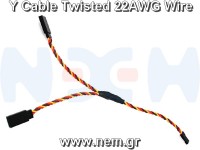 Servo Extension Y-Harness Twisted Cable 30cm, Futaba/JR type -22AWG wire Servo Extension Y-Harness Twisted Cable 30cm, Futaba/JR type -22AWG wire