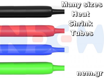 Shrink Heat Tube 4mm x1 meter -Black/Red/Blue/Yellow