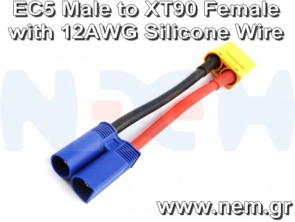 Adapter EC5 Male to XT90 Female -12AWG Silicone Wire
