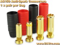 AS150 7mm Anti-Spark Connector Set - 150A High Current Gold Plated