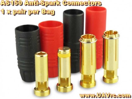 AS150 7mm Anti-Spark Connector Set - 150A High Current Gold Plated