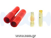 Connector G3.5 Gold Plated 3.5mm with Housing -Red Connector G3.5 Gold Plated 3.5mm with Housing -Red