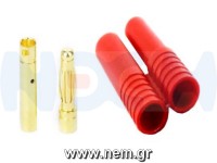 Connector G4 Gold Plated 4.0mm with Housing -Red Connector G4 Gold Plated 4.0mm with Housing -Red
