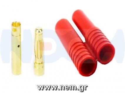 Connector G4 Gold Plated 4.0mm with Housing -Red Connector G4 Gold Plated 4.0mm with Housing -Red
