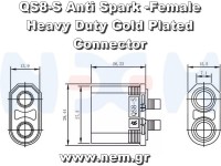 QS8-S Heavy Duty Battery Gold Connector, Anti Spark with cases -Black QS8-S Heavy Duty Battery Gold Connector, Anti Spark with cases -Black
