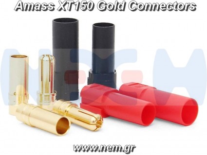XT150 Connectors 2x set -4pcs -Black/Red