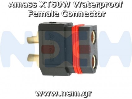 Amass XT60W Waterproof Connectors Set (male+female) -Black