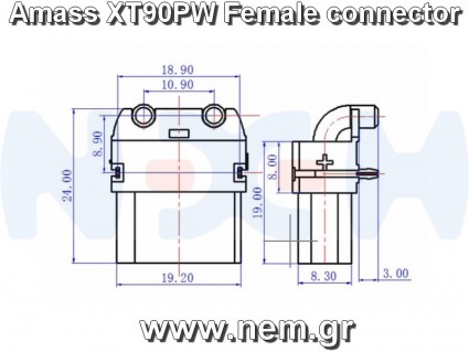 Amass XT90PW Gold Connector -Set