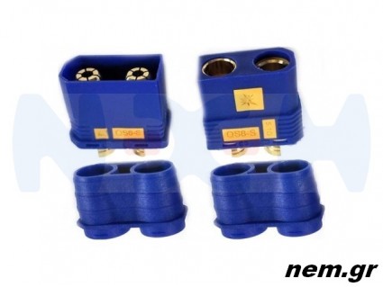 QS8-S Heavy Duty Battery Gold Connector, Anti Spark with cases -Blue