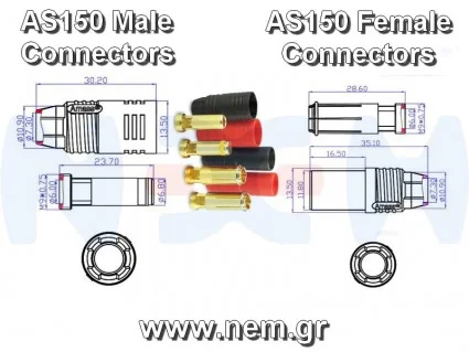 AS150 Gold Connector Ant-Spark -Pair