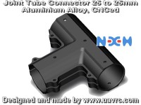 Tee Joint 25mm Diameter Tube Connector -CNCed -Aluminum Tee Joint 25mm Diameter Tube Connector -CNCed -Aluminum