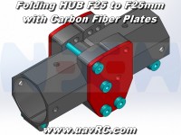 CNC Folding HUB Mechanism with Carbon Plates for F25mm Tubes -Set CNC Folding HUB Mechanism with Carbon Plates for F25mm Tubes -Set