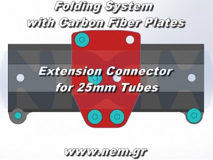 CNC Folding HUB Mechanism with Carbon Plates for F25mm Tubes -Set