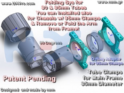 CNC Folding Sys or Removable Arm for 30 & 35mm Tubes