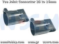 2PCS Tee Joint 25 to 16mm Tube Connector -CNC -Aluminum -Black 2PCS Tee Joint 25 to 16mm Tube Connector -CNC -Aluminum -Black