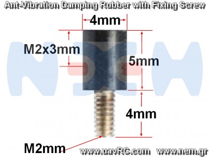 M2x5mm Rubber Anti Vibration Damping Fixing Screws x4 pcs