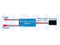 Electronic Switch 30A PWM signal, Input 1-6s LiPo