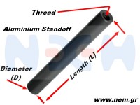 Standoff Aluminium Round M3x10-50mm -Black color Standoff Aluminium Round M3x10-50mm -Black color