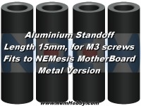 Standoff Aluminum 15mm Length, M3mm screws x4pcs -Black Standoff Aluminum 15mm Length, M3mm screws x4pcs -Black