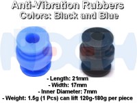 Dumper Rubbers 21x17mm x4 pcs -Blue