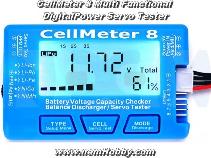 Servo Tester, CellMeter 8, Backlight- Discharge Function -Upgrade version
