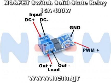 Relay Module Solid State Dual MOSFET 15A 400W High-Power PWM Switch (DC 5V–36V) Relay Module Solid State Dual MOSFET 15A 400W High-Power PWM Switch (DC 5V–36V)